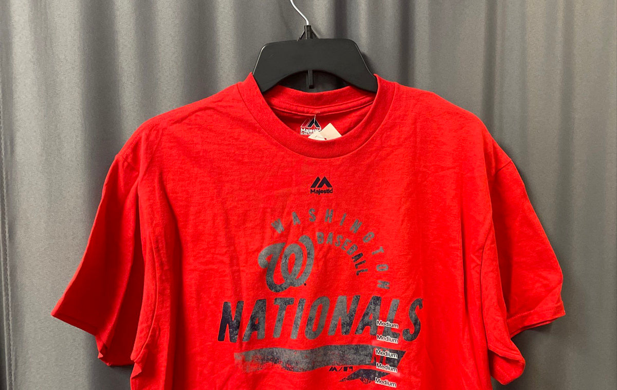 Majestic Men's Washington Nationals MLB Baseball Graphic T-Shirt Red NWT Sz M
