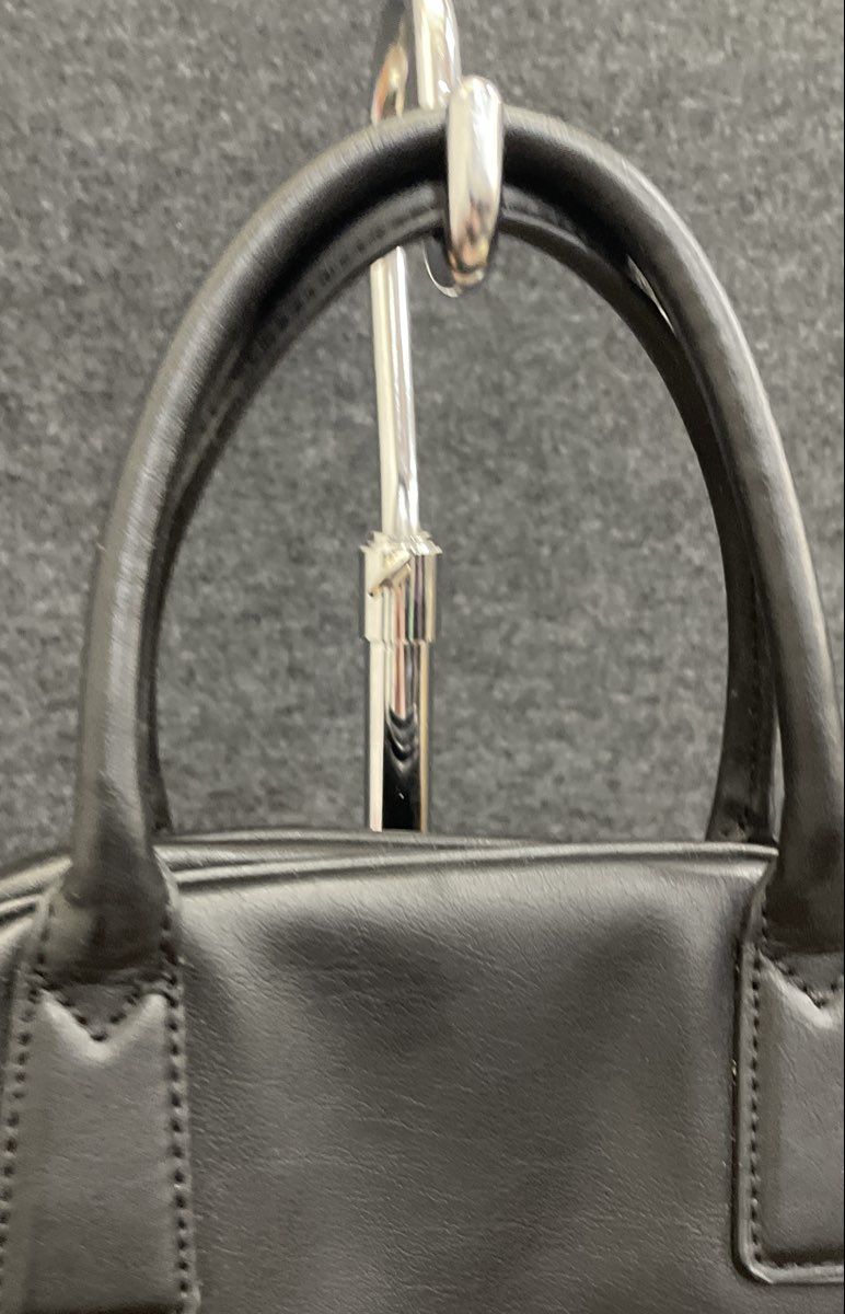 Simply Vera Vera Wang Black Faux Leather Top Handle Satchel Handbag