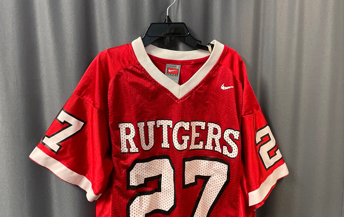 Vintage 2000s Nike Rutgers University Red Football Jersey #27 Sz S