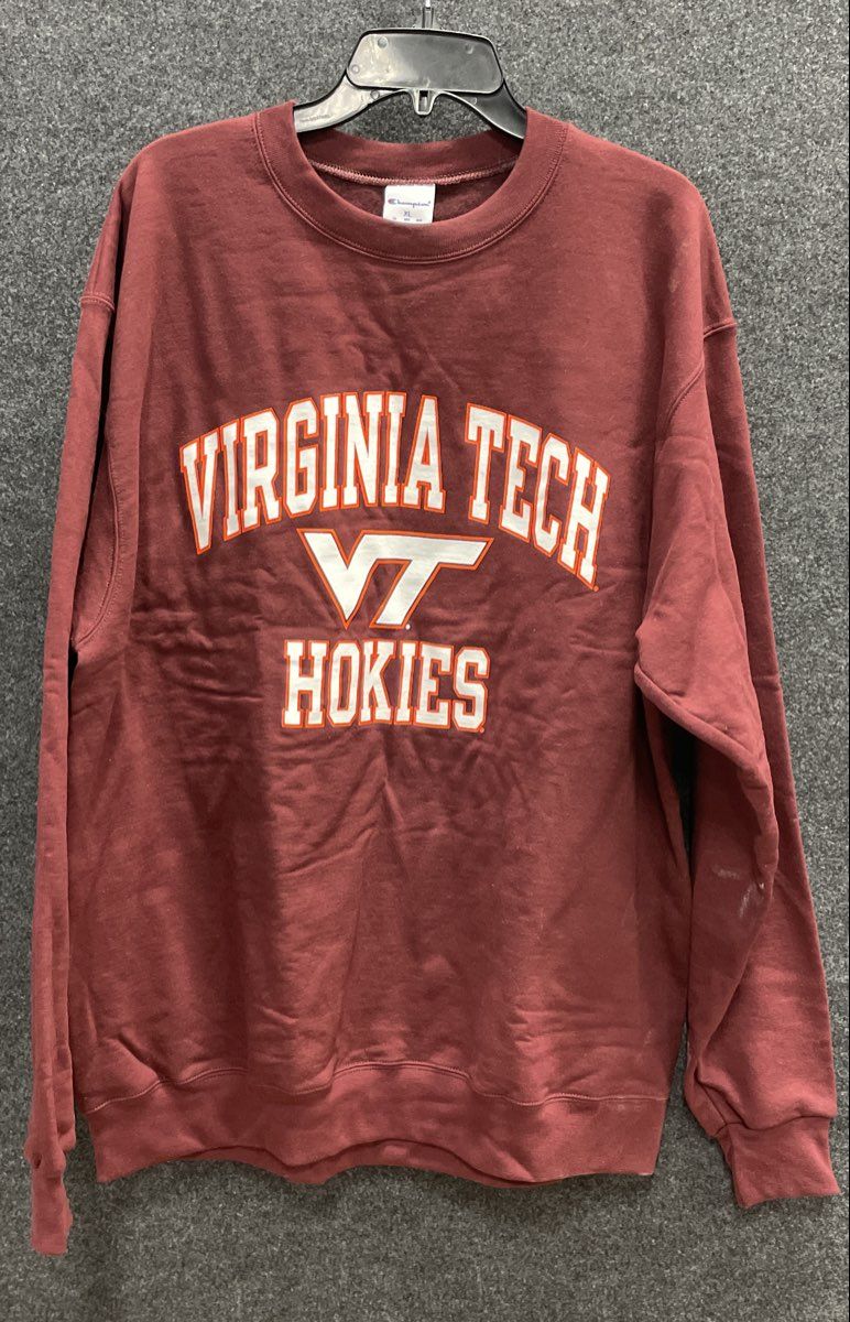 Champion Men's Virginia Tech Hokies Maroon Crewneck Sweatshirt NCAA NWT XL