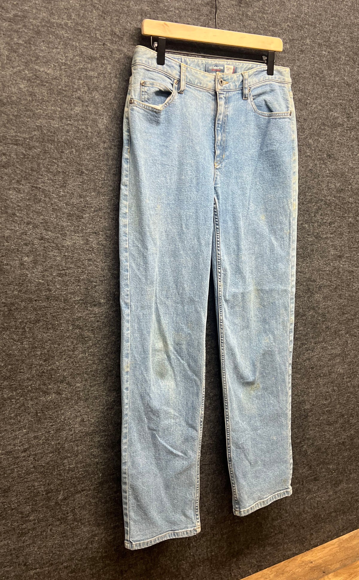 Liz Claiborne Women's Light Wash Blue Stretch Straight Leg Jeans Sz 10R