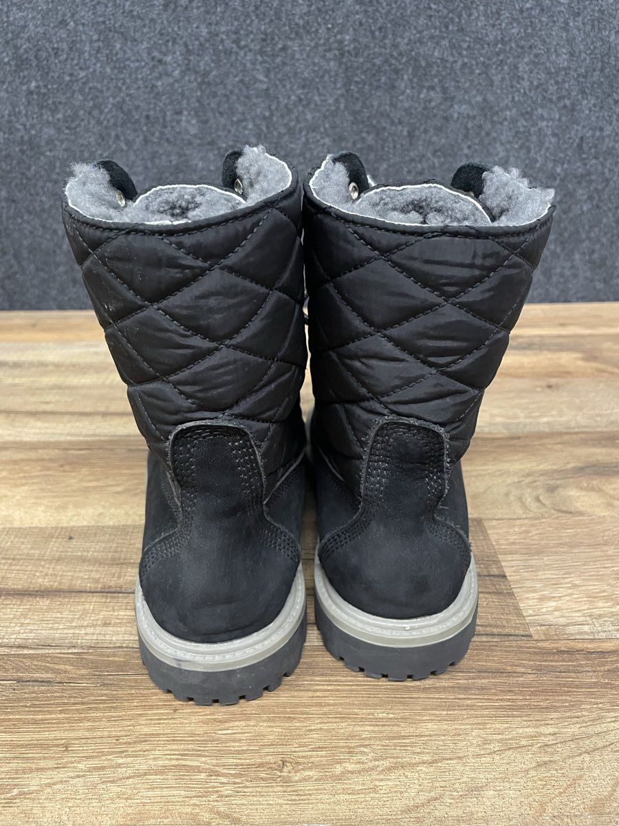 Cloud Nine Sheepskin Jo Jo Black Quilted Winter Boots Women's Size 7
