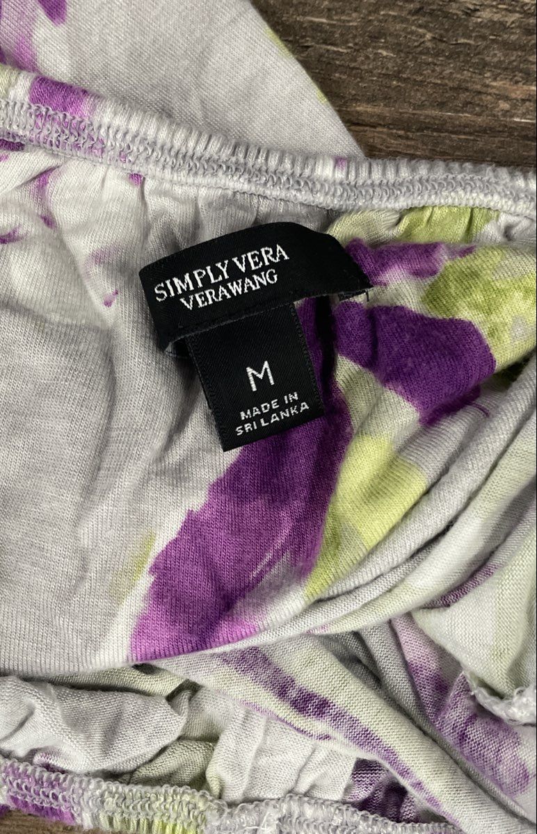 Simply Vera Vera Wang Women's Floral Flutter Sleeve Pajama Top Sz M