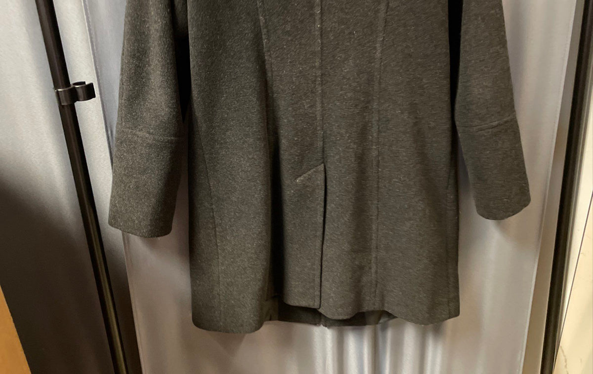 London Fog Women's Wool Blend Button Front Coat Gray Sz S