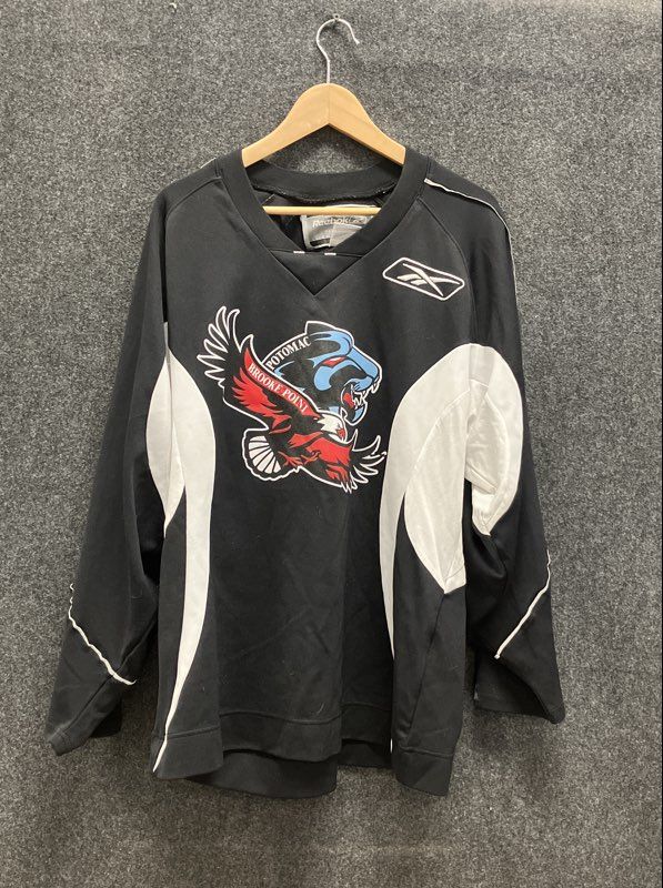 Reebok Hockey Jersey Potomac Brooke Point Adult Large Black White Number 11 CCM