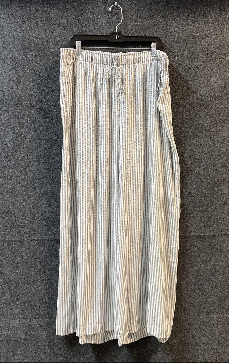 Torrid Women's Mora Stripe White Wide Leg Gauze High Rise Pull-on Pants Sz 2R