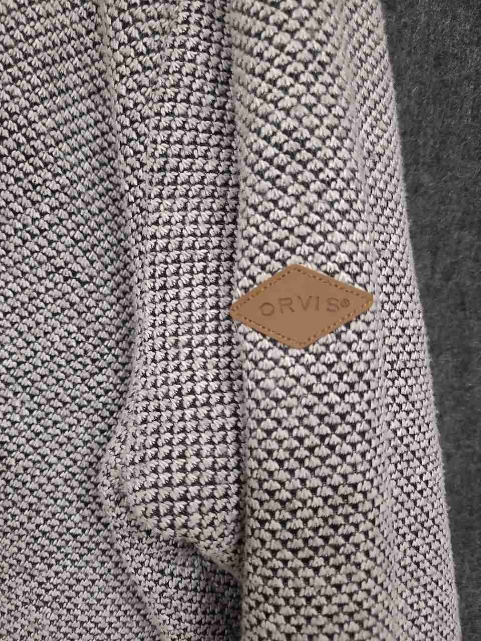 Orvis Men's Gray Birdseye 1/4 Zip Sherpa Lined Fleece Pullover Jacket Sz XL