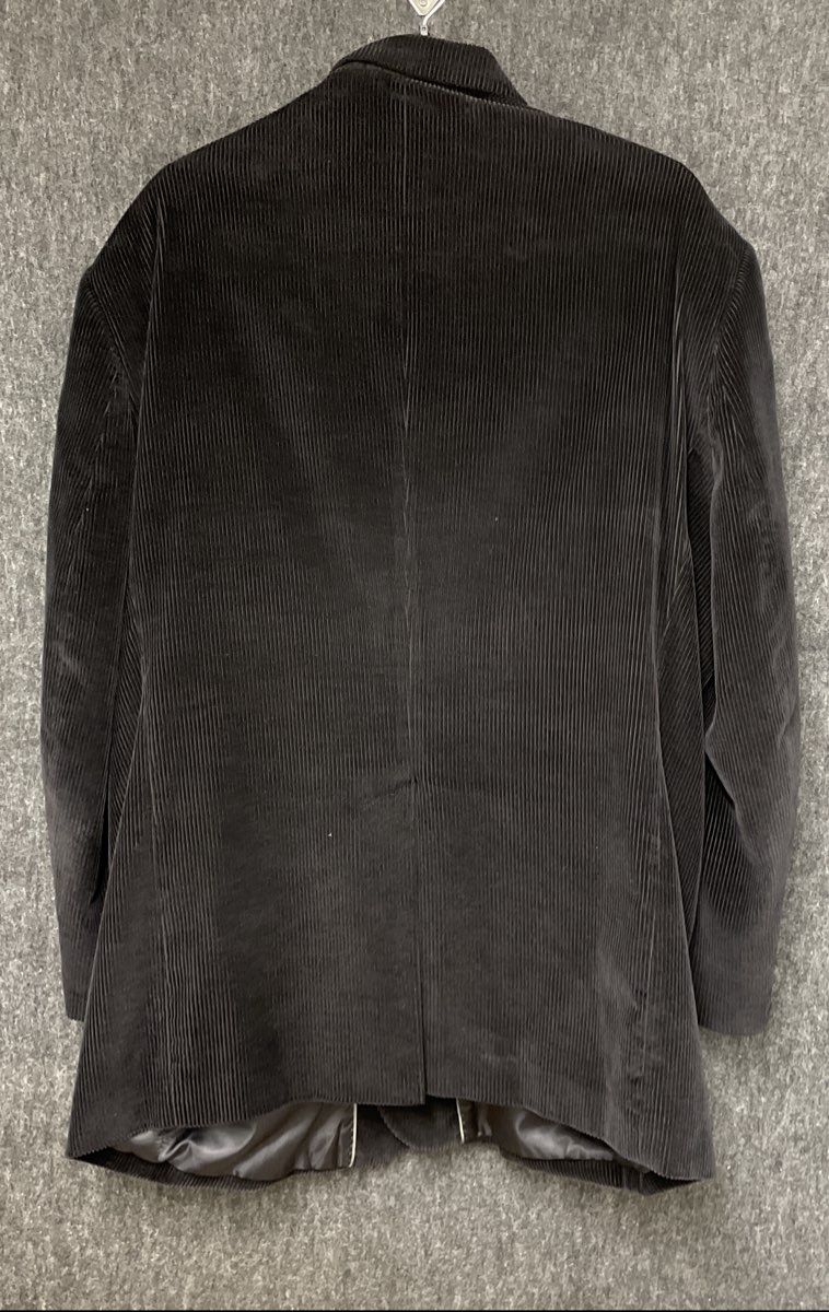 Cross & Winsor Men's Black Corduroy 2-Button Blazer Sport Coat 100% Cotton 46R