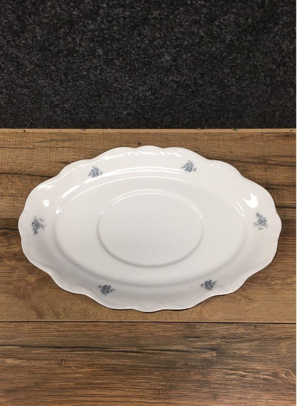 Johann Haviland Blue Garland Lidded Sugar Bowl & Underplate Set Vintage