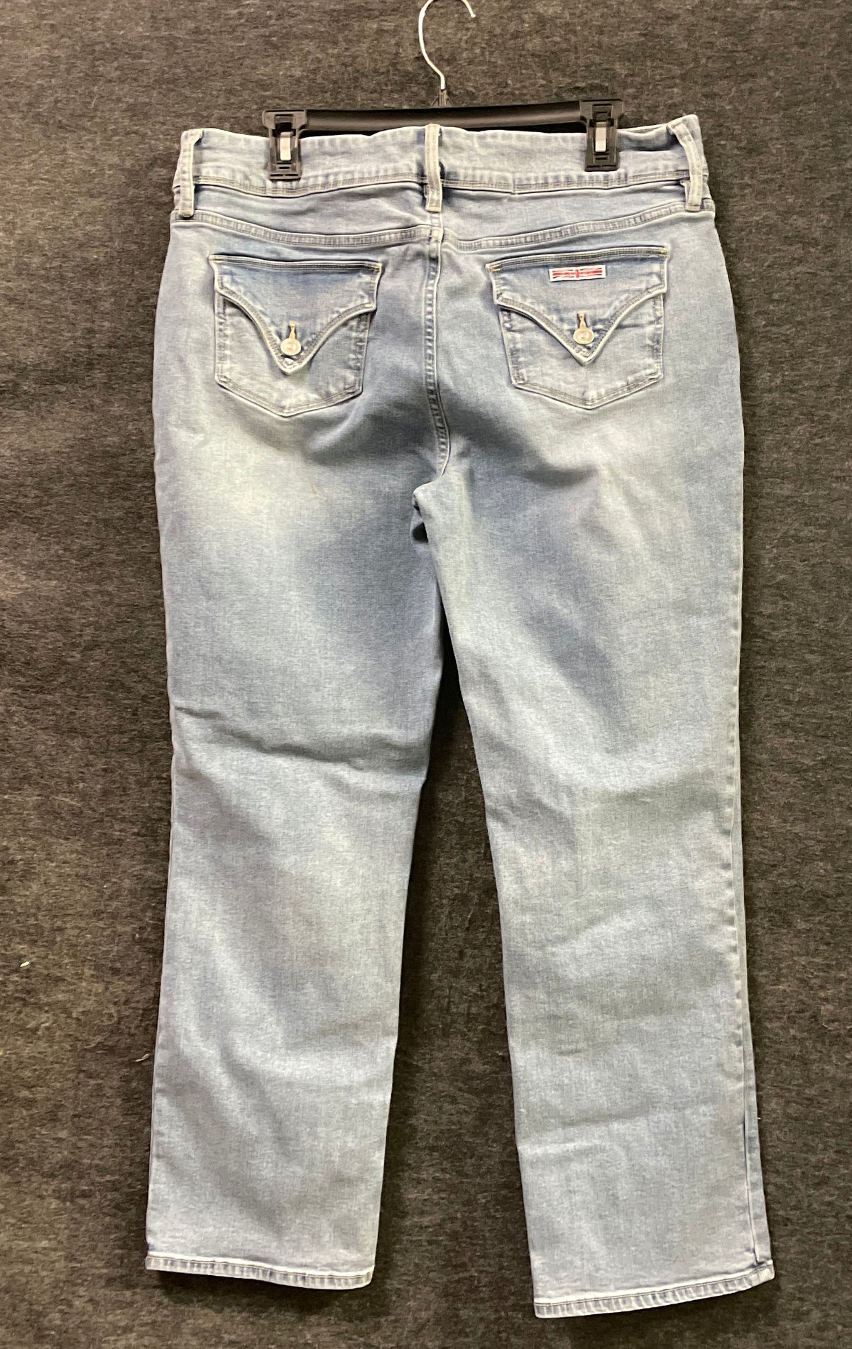 Hudson Women's Light Wash Blue Flap Back Pocket Straight Leg Jeans Size 14