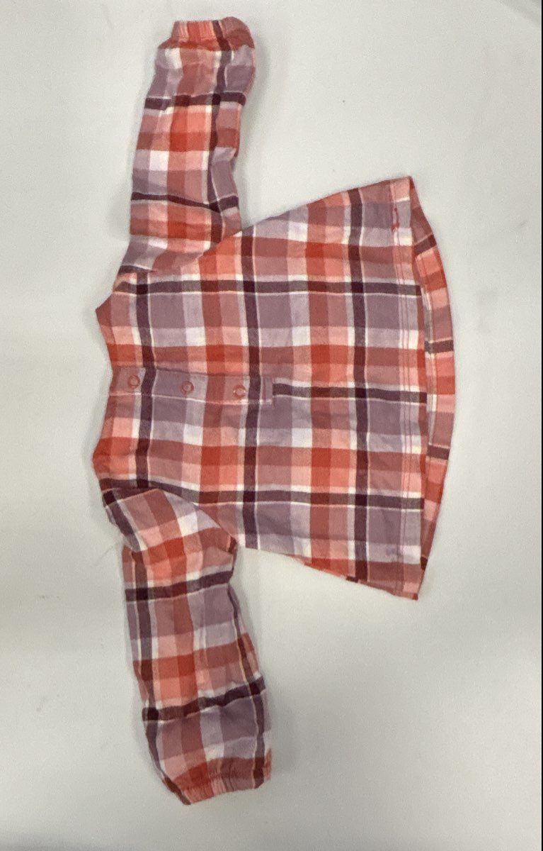 Cat & Jack Baby Girls Plaid Ruffle Blouse and Bloomer Diaper Cover Set Sz NB