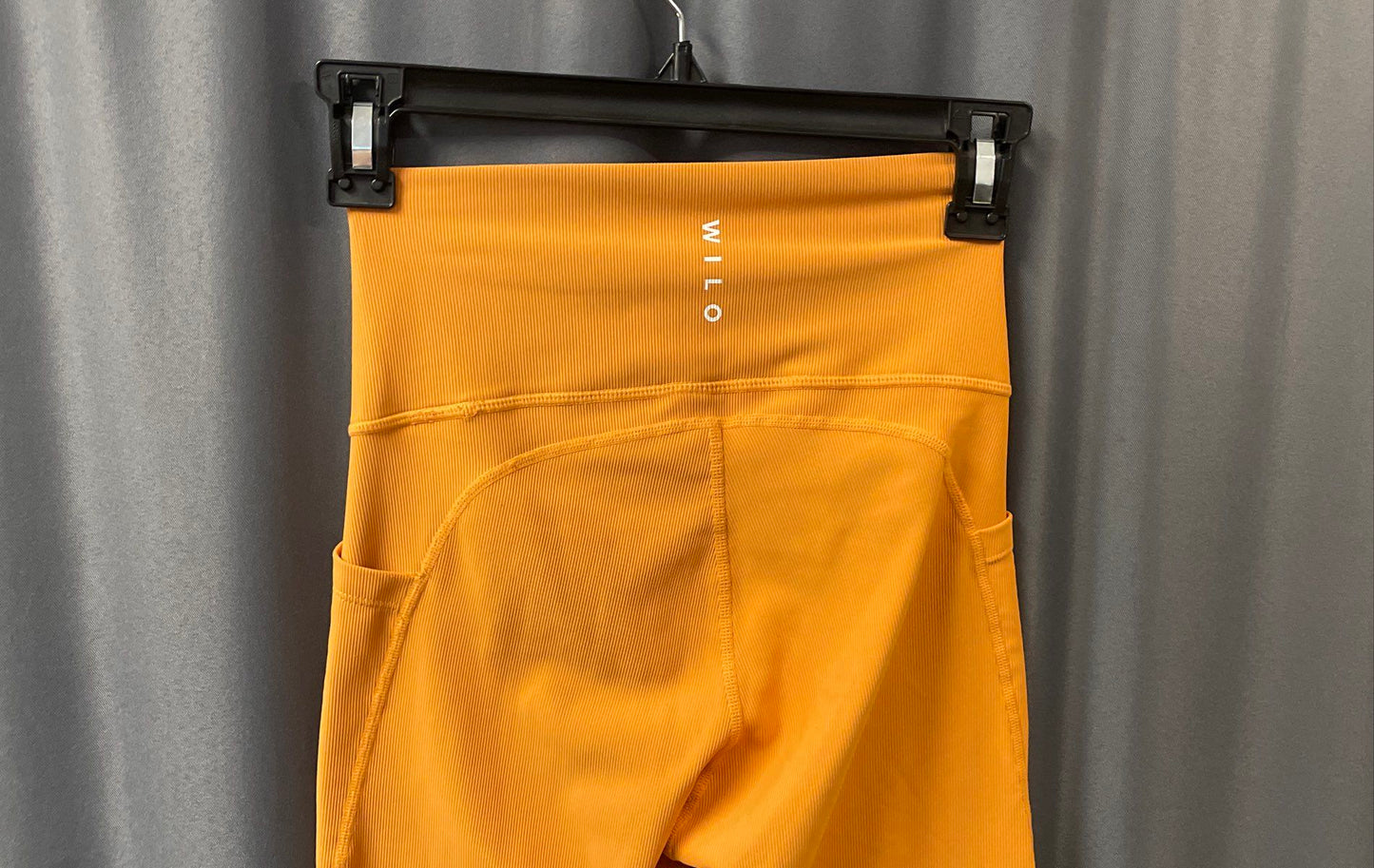 Wilo The Label Women's Golden Ribbed High Waist Side Pocket Leggings Sz S
