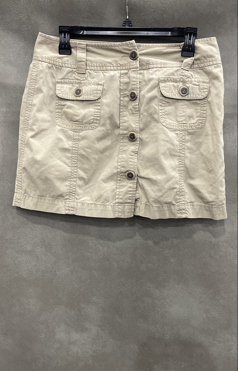 Sonoma Women's Cream Button Front Utility Cargo Skort Khaki Size 6
