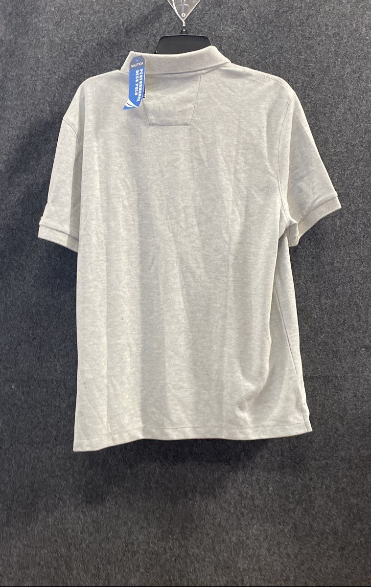 Nautica Men's Performance Deck Polo Shirt Heather Gray Classic Fit Size L NWT