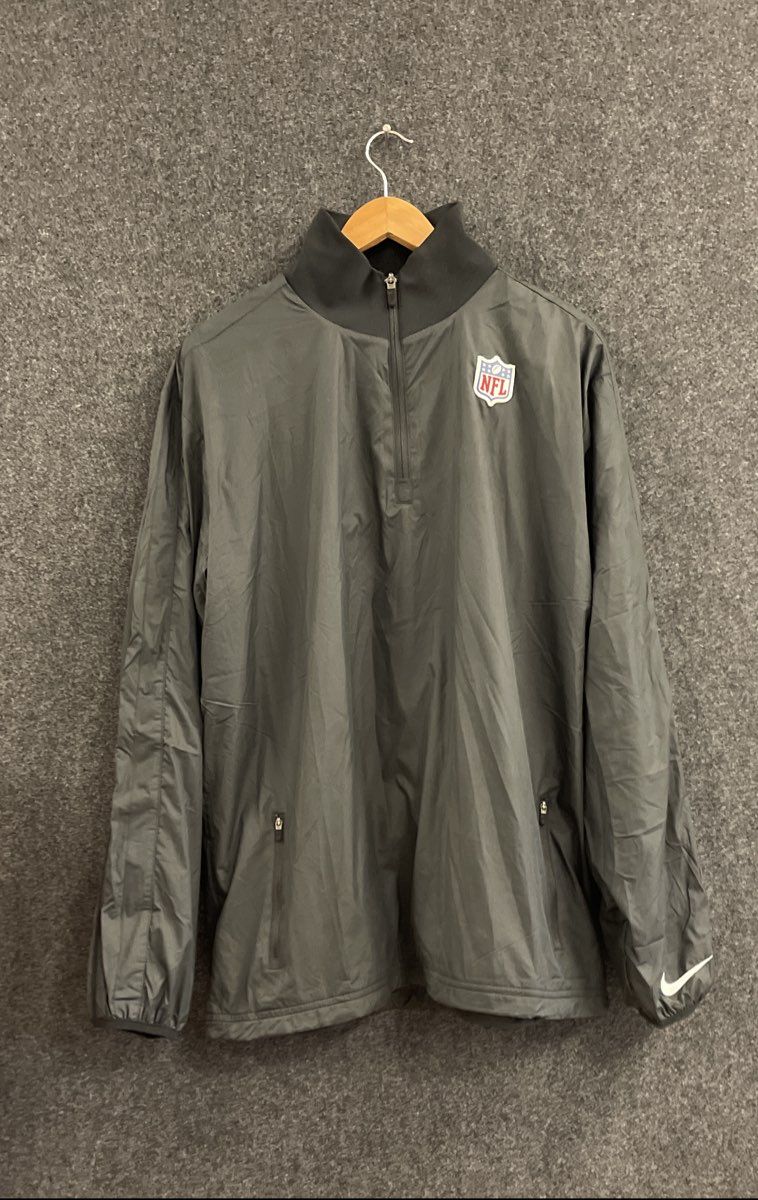 Nike Men's NFL Onfield Anthracite Gray Quarter Zip Windbreaker Jacket Sz M