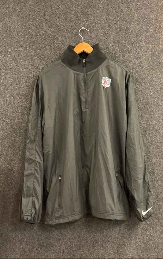 Nike Men's NFL Onfield Anthracite Gray Quarter Zip Windbreaker Jacket Sz M
