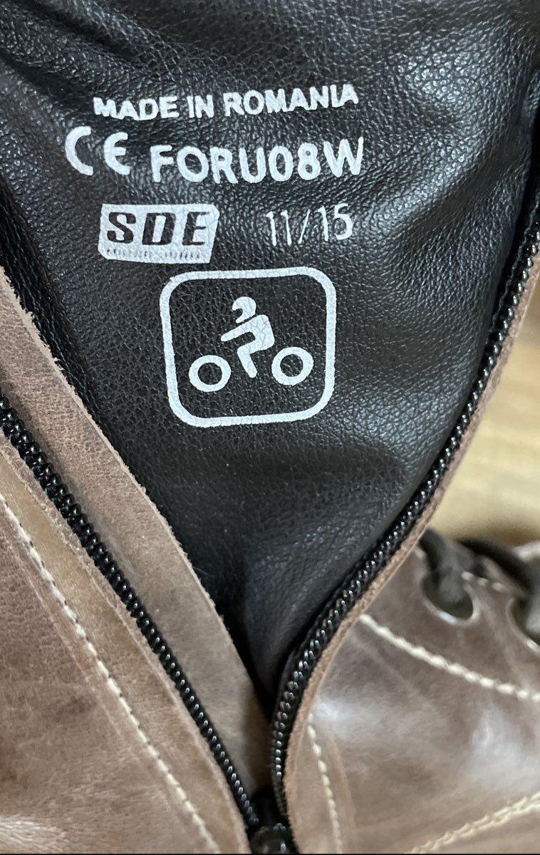 Forma DryTex Brown Leather Side Zip Motorcycle Boots Size 40