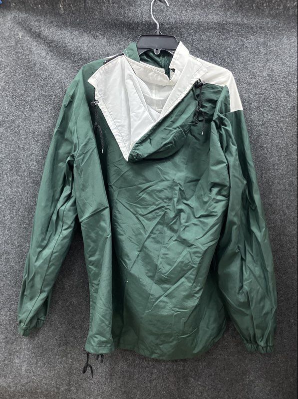 Vintage 90s FUBU Urban Gear Men's Green White Half Zip Windbreaker Anorak