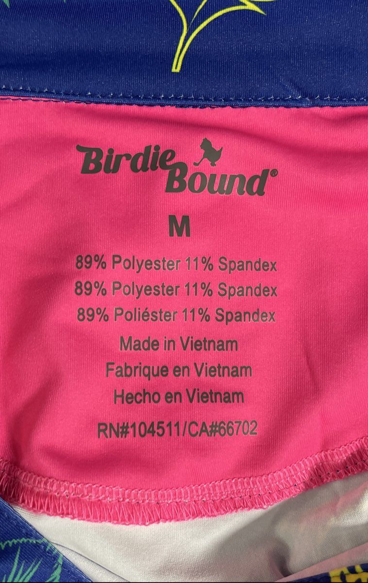 Birdie Bound Men's Golf Polos Lot of 2 Blue Alligator Pink Gradient Sz M