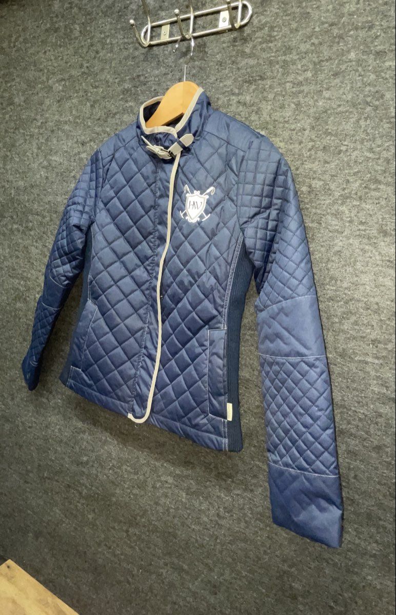 Horseware Women's Quilted Riding Jacket and Breeches Set Navy Gray Sz XXS USA 2