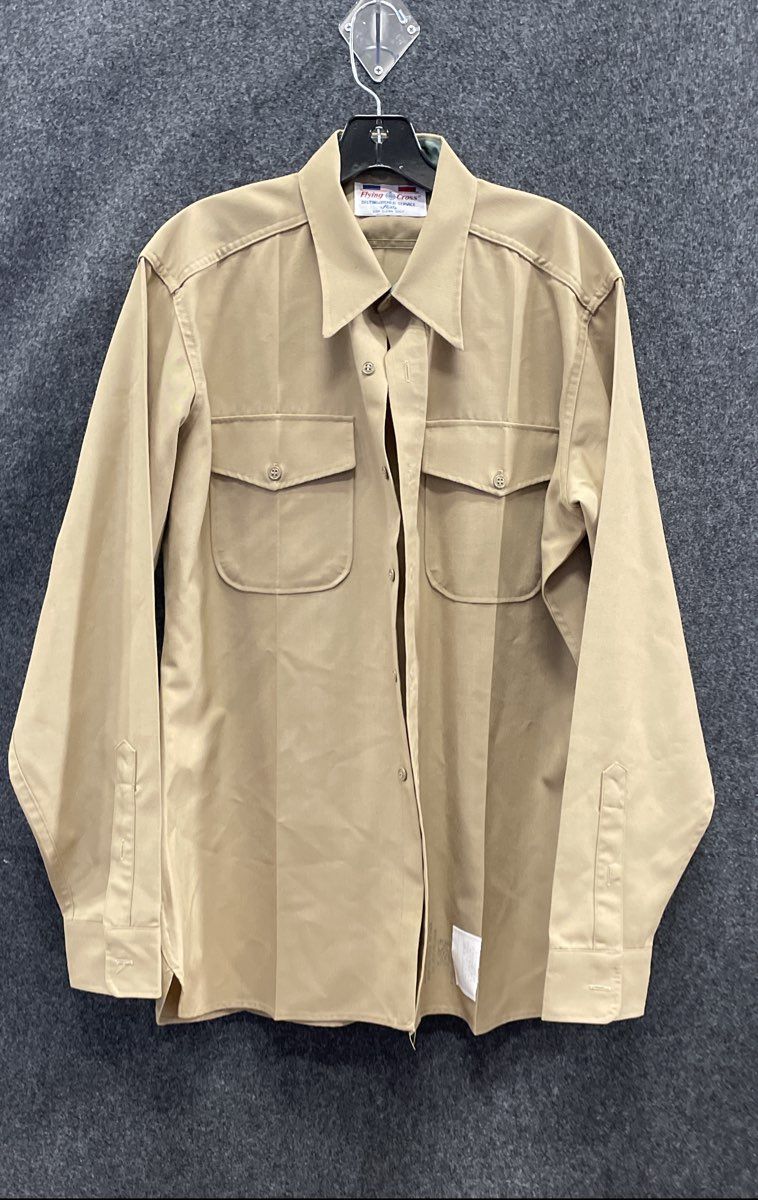 Flying Cross Men's Brown Tan Distinguished Service Shirt Vintage 90s USMC Sz 16
