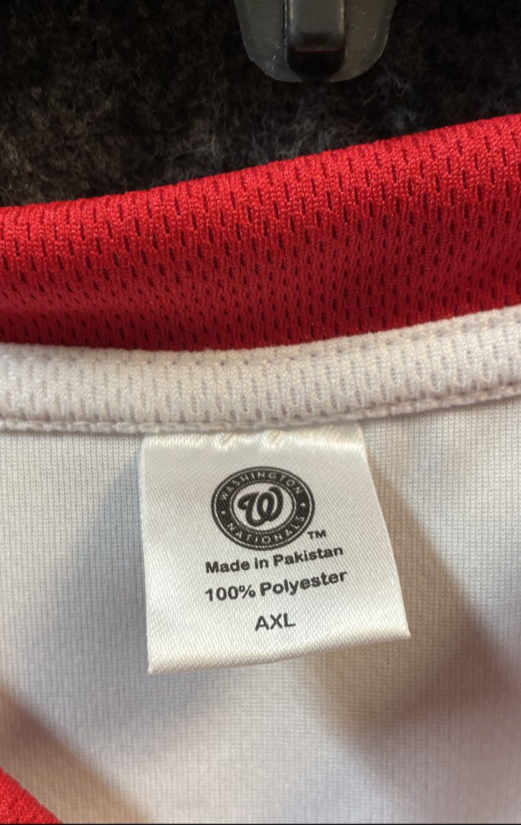 Washington Nationals MLB Baseball Jersey White Button Up Number 20 Sz AXL