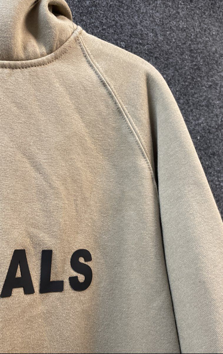 Fear of God Essentials Men's Tan Pullover Logo Hoodie Streetwear Sz XL
