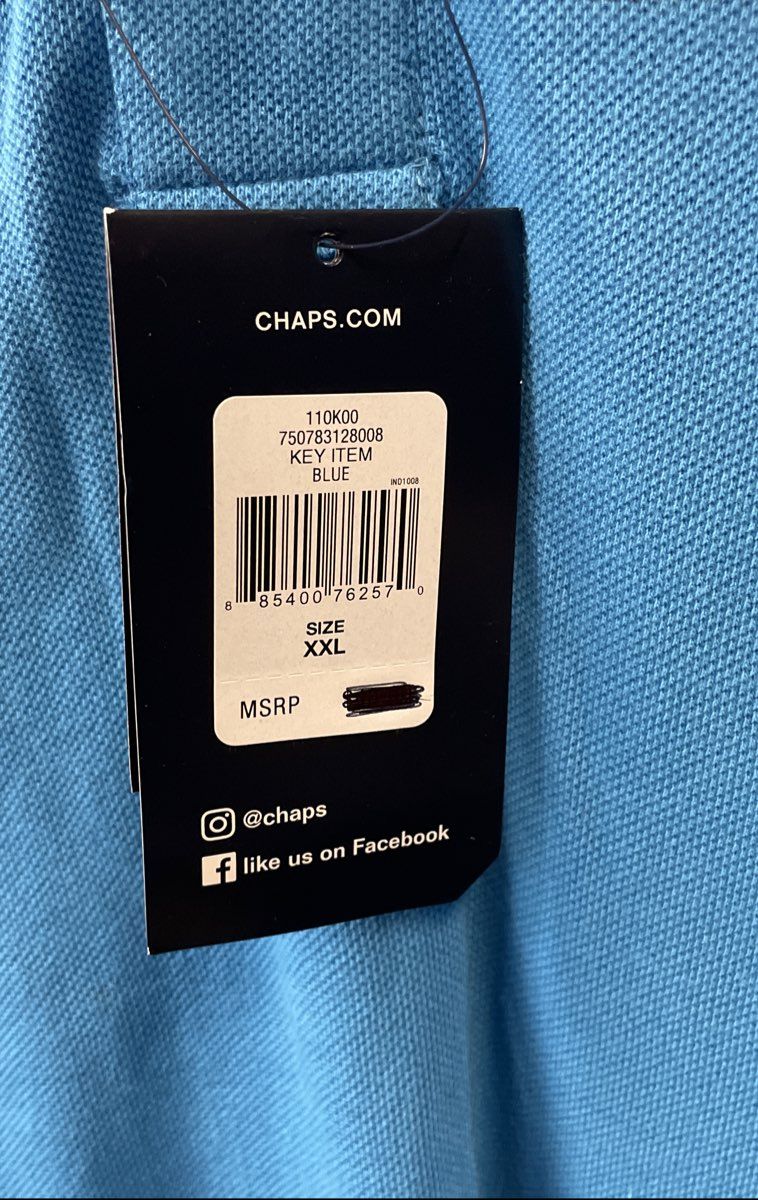 Chaps Men's Everyday Polo Shirt Blue Performance Temp Control NWT Sz XXL