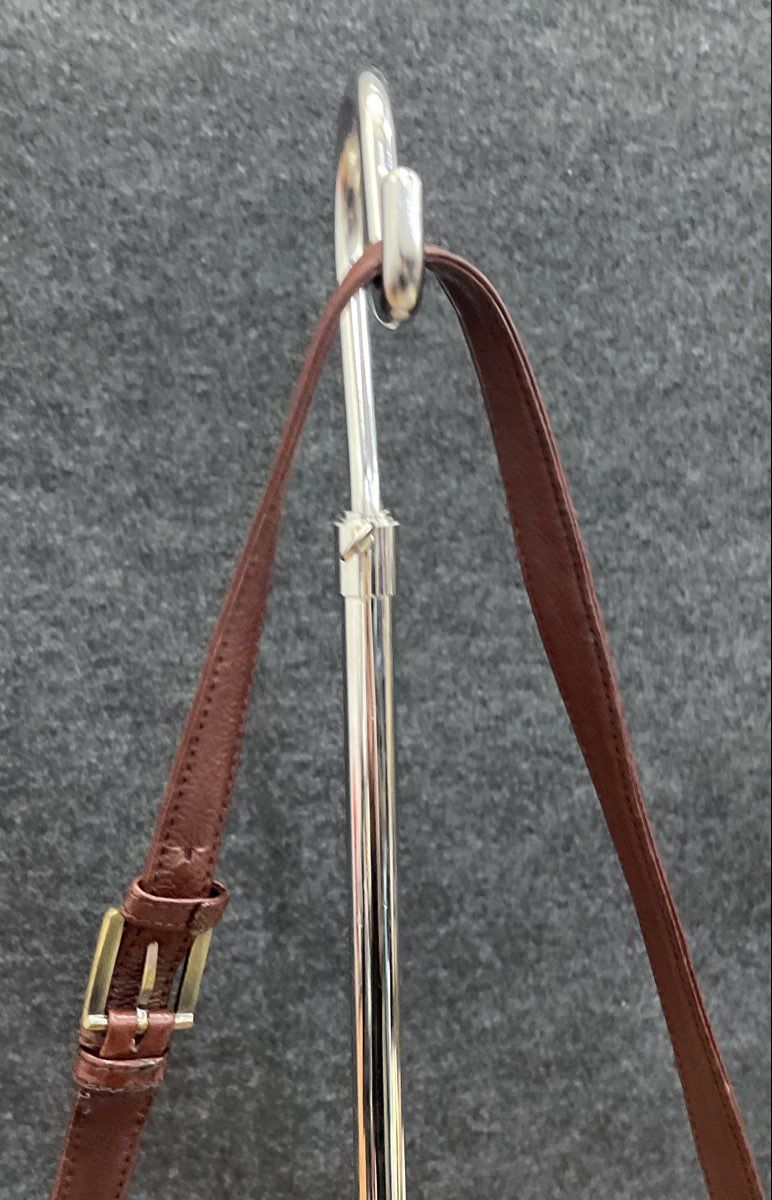 Vintage Etienne Aigner Brown Leather Crossbody Shoulder Bag Plaid Lining