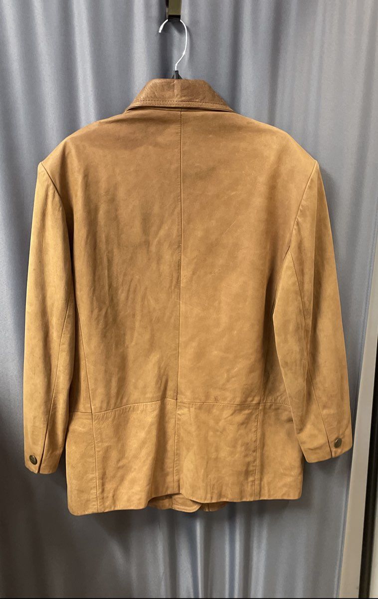 Vintage 90s Winlit Men's Brown Suede Leather Blazer Coat Patch Pockets Size L