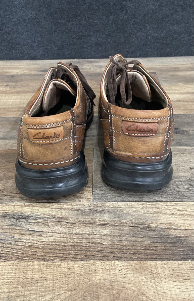 Clarks Brown Leather Multi-Tone Casual Comfort Oxford Shoes Men's Size 11W