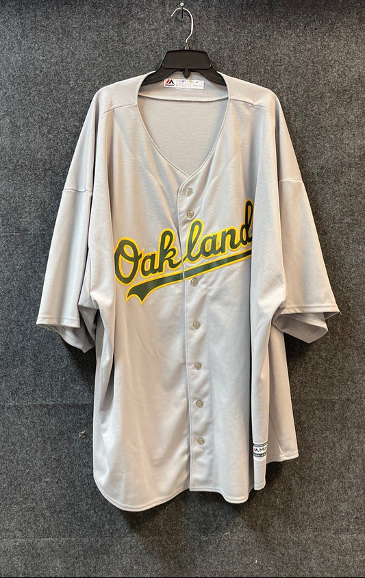Majestic Men's Oakland Athletics Baseball Jersey Grey Cool Base MLB Sz 6X
