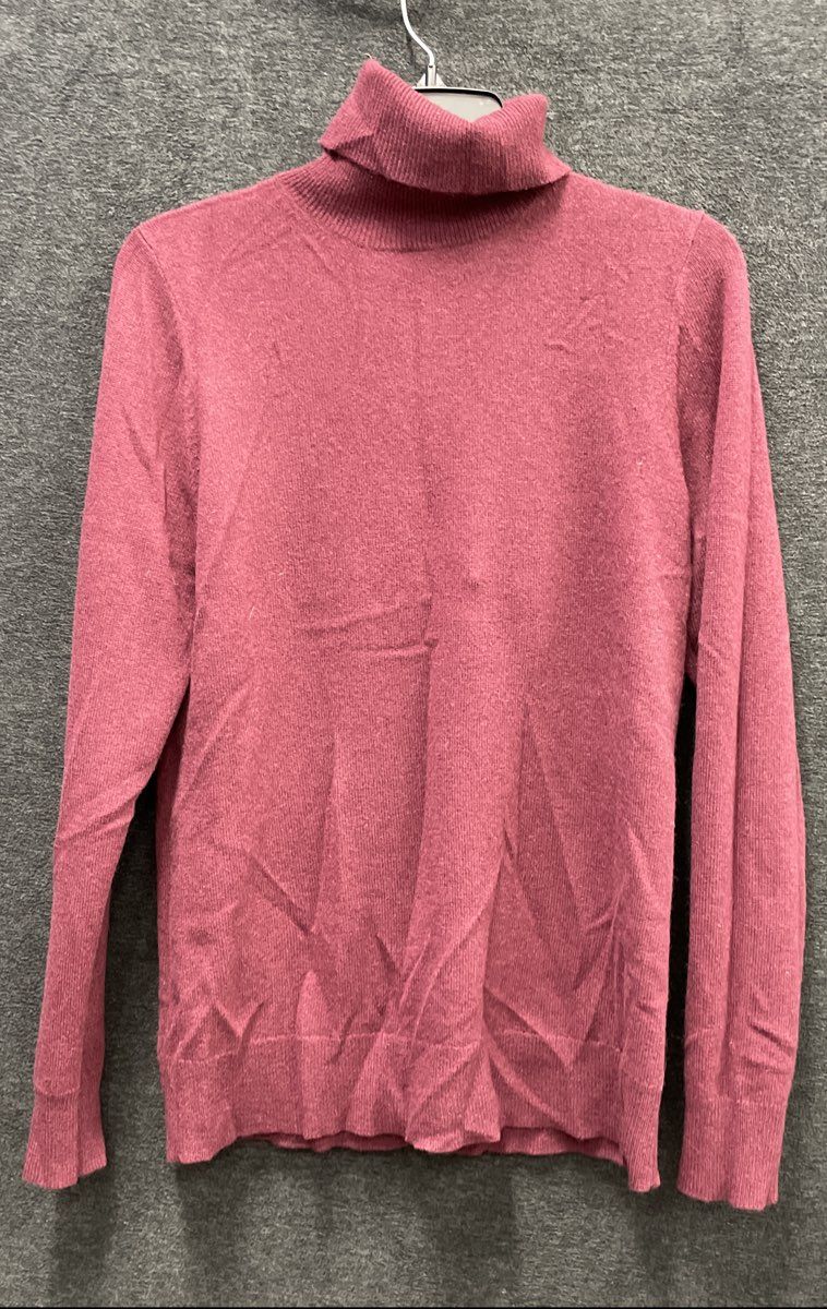 Ann Taylor Women's Maroon 100% Cashmere Turtleneck Knit Sweater Sz M