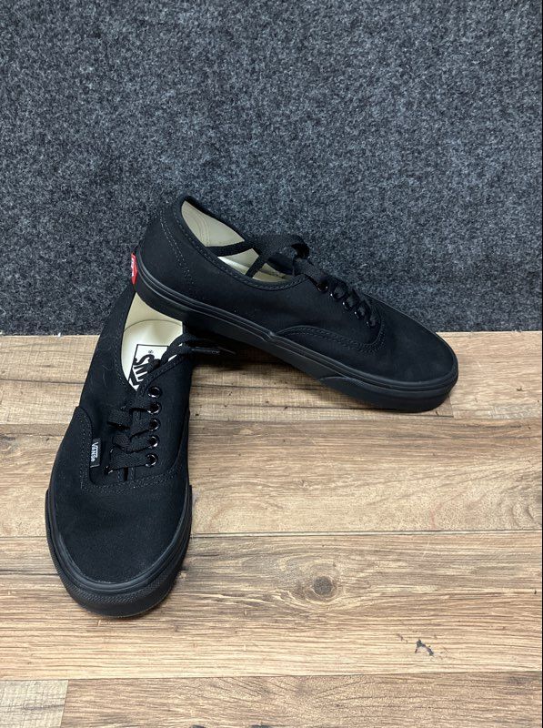 Vans Authentic Black Black Canvas Low Top Sneakers Men's 6.5 Women's 8
