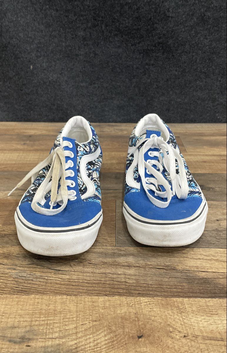 Vans Old Skool Blue Graffiti Splatter Print Low Top Sneakers Men's Size 10