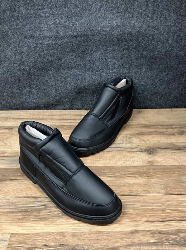 Arctic Men's Black Dual Zip Winter Snow Boots Retractable Ice Cleat Size 12W