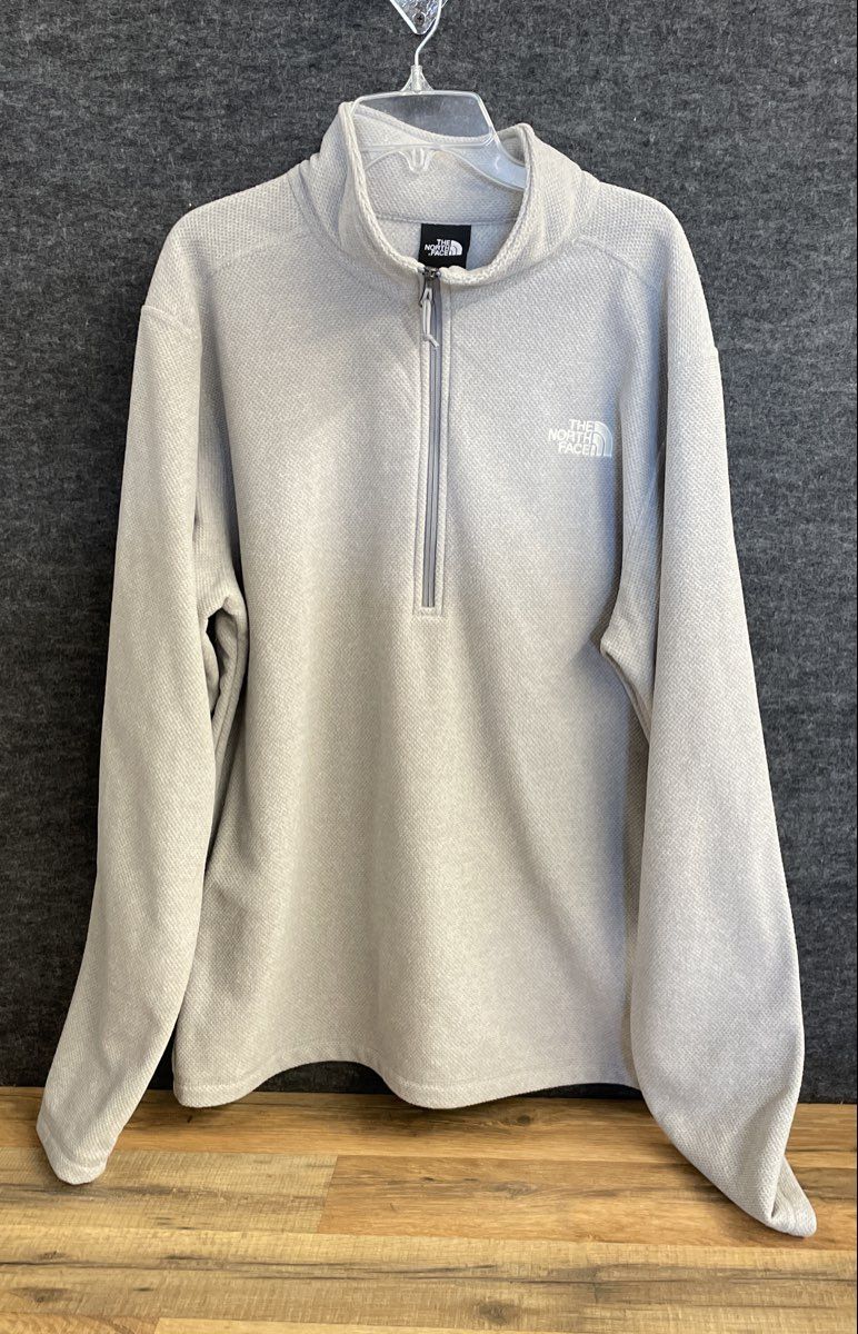 The North Face Men's Gray Quarter Zip Fleece Pullover Sweater Sz L