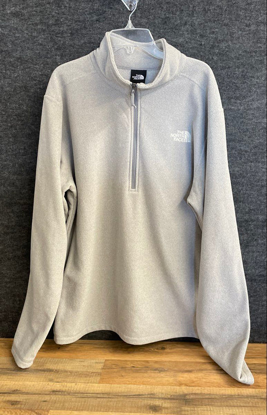 The North Face Men's Gray Quarter Zip Fleece Pullover Sweater Sz L