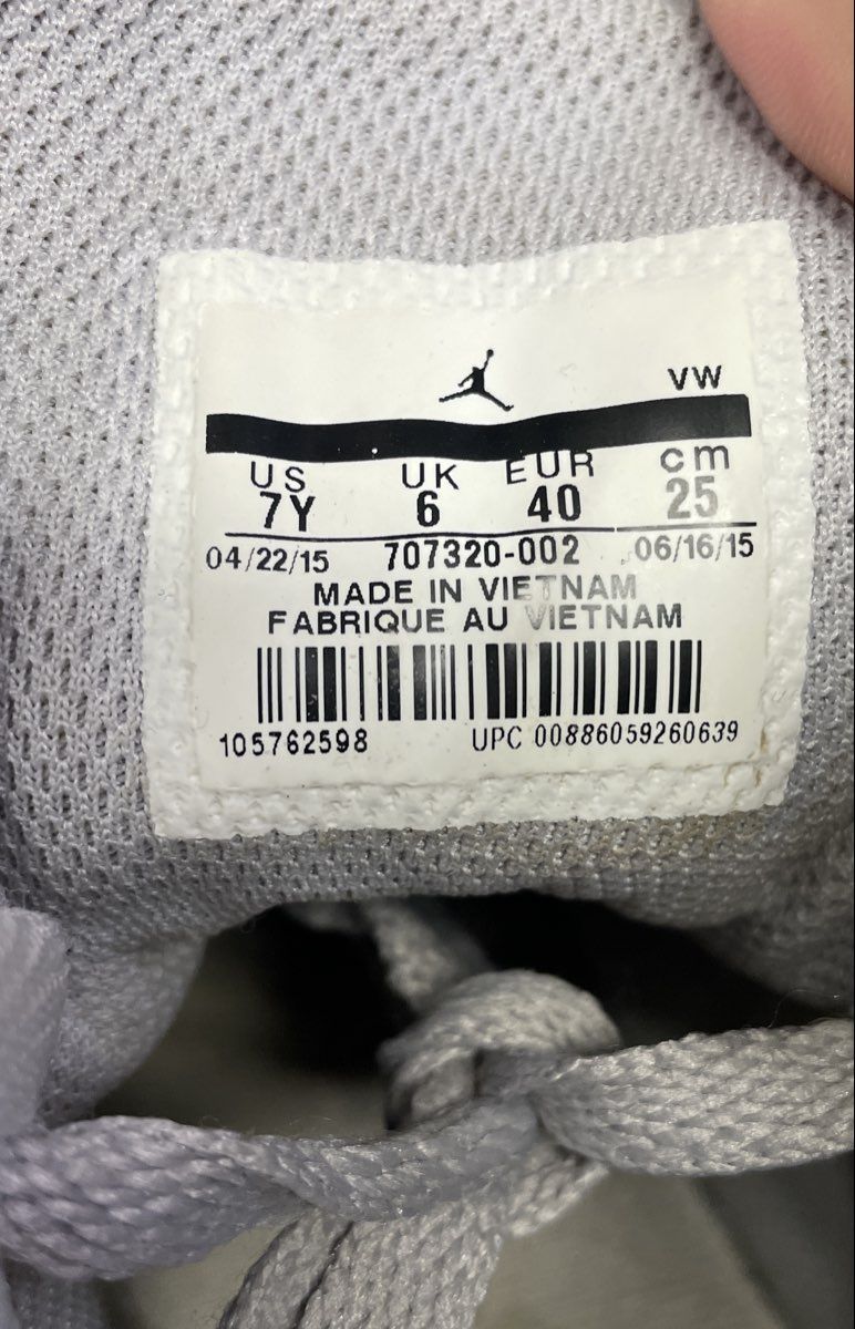 Nike Air Jordan 1 Retro High Nouveau Wolf Grey Size 7Y 707320-002