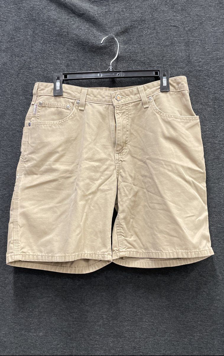 Vintage Carhartt Women's WB190 Khaki Cotton Duck Carpenter Work Shorts Sz 12