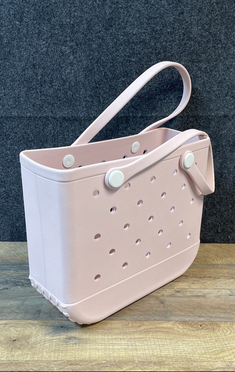 Pink Perforated EVA Rubber Beach Tote Bag Waterproof Washable