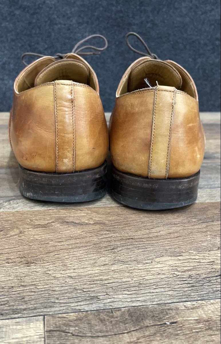 Magnanni Brown Leather Burnished Toe Lace Up Dress Shoes Men's Size 11 M