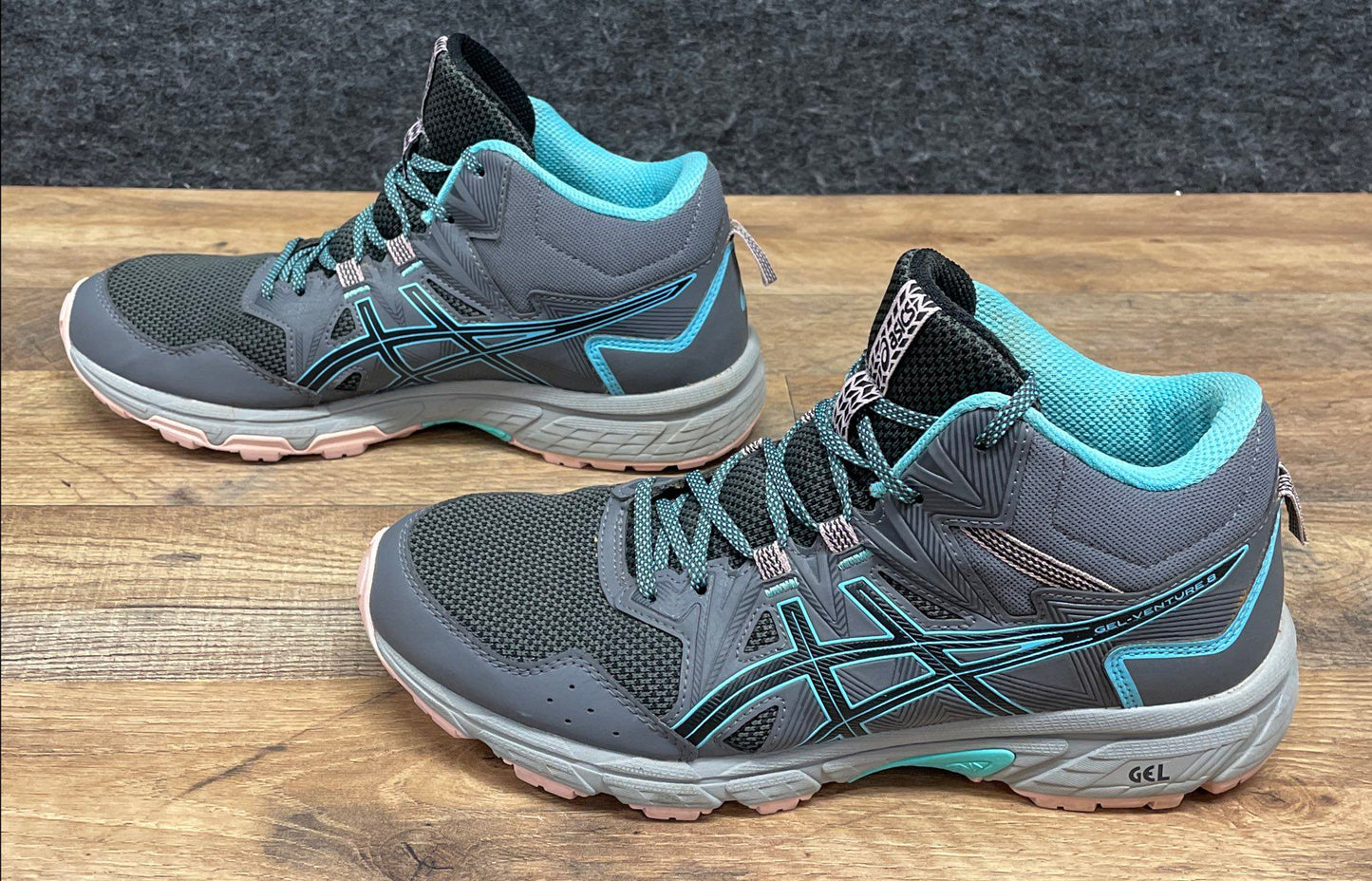 Asics Gel-Venture 8 MT Grey Teal Pink Women's Trail Running Boots Size 10