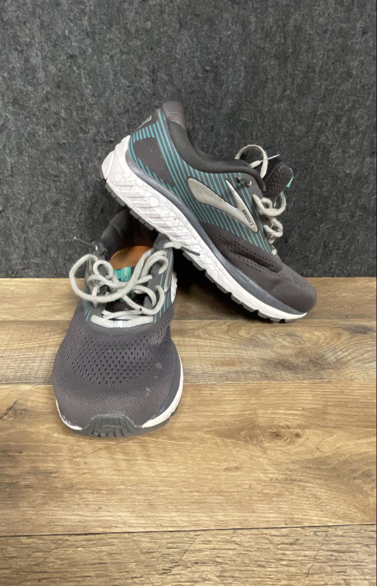 Brooks Addiction 14 Grey Teal Women's Motion Control Running Shoes Size 8.5