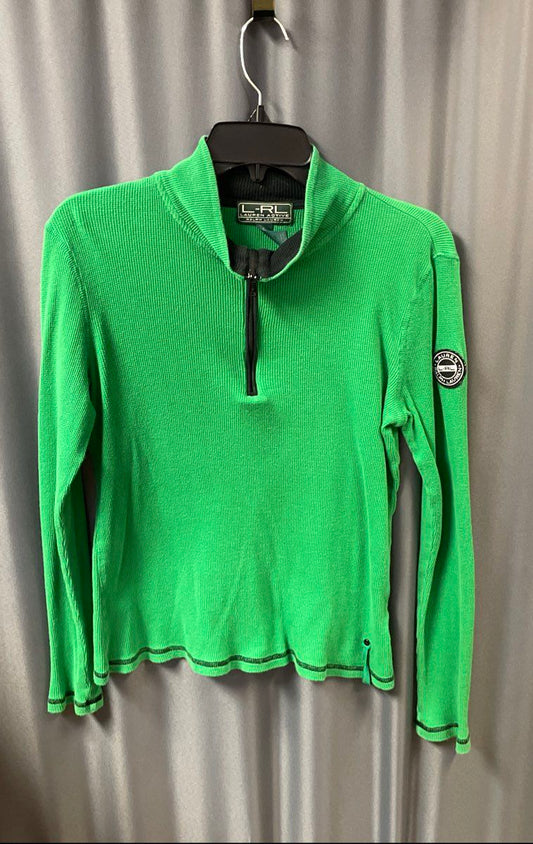 Lauren Active Ralph Lauren Women's Green Waffle Knit 1/4 Zip Top Size L