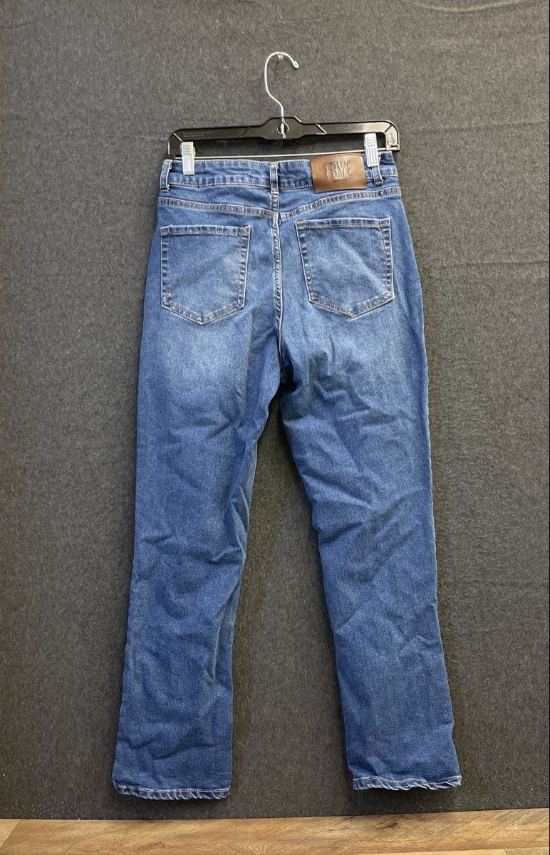 Frye Women's Blue Straight Leg Stretch Medium Wash Jeans Sz 4/27