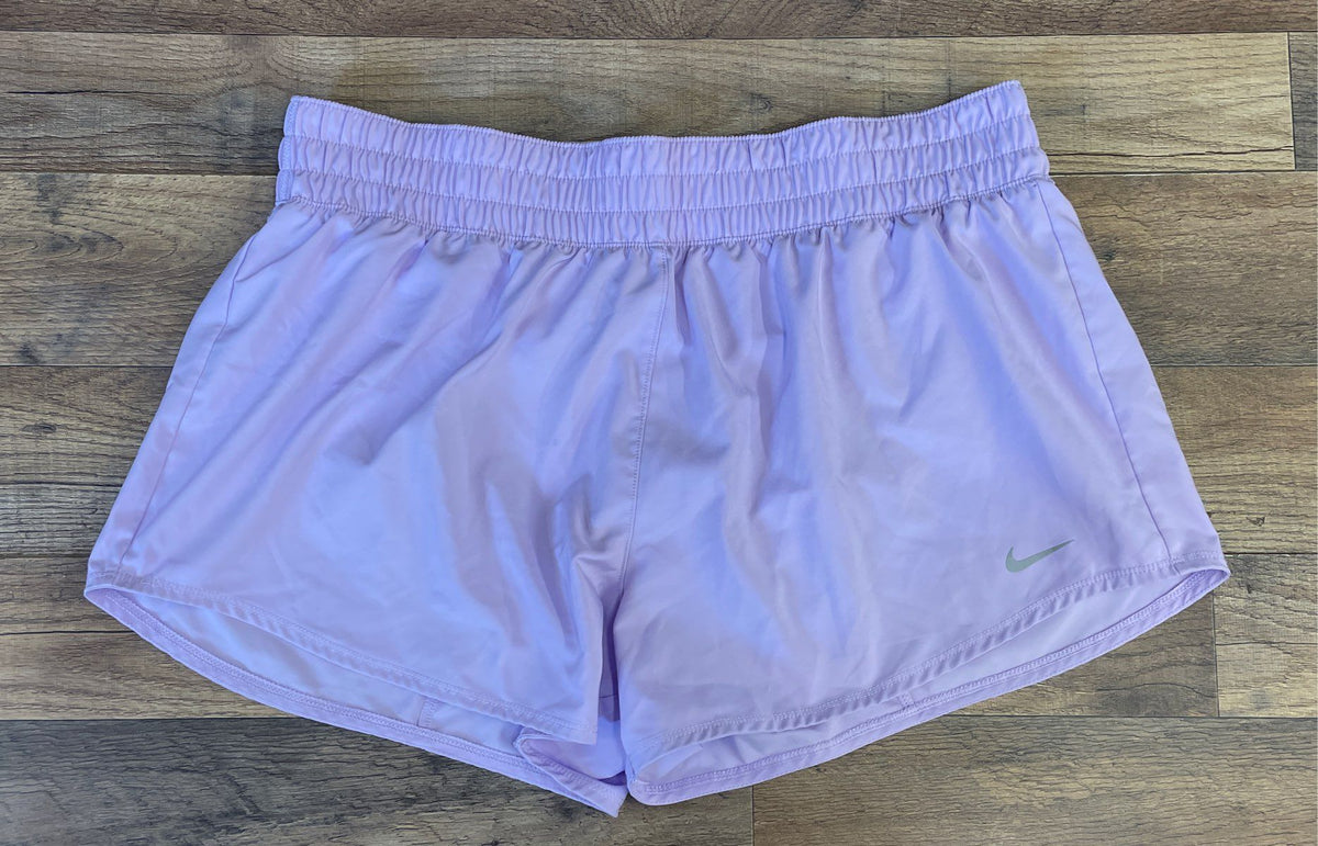 Nike Women's Purple Dri-FIT Running Shorts Elastic Waist Built-in Liner Sz L