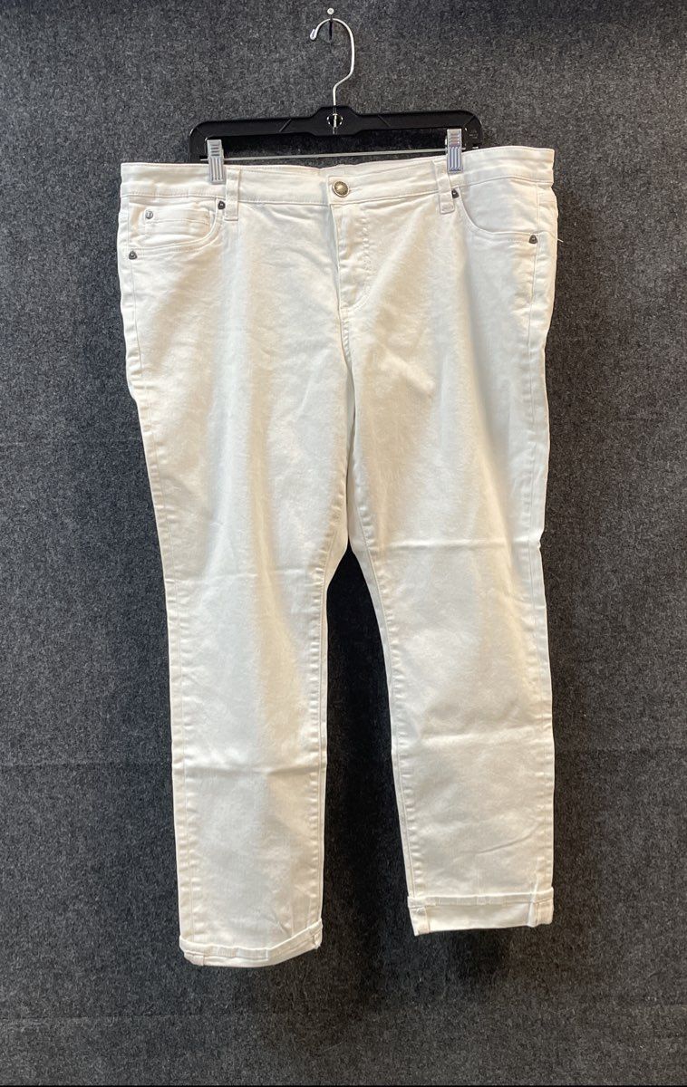 Kut from the Kloth Women's White Boyfriend Stretch Jeans Size 18W