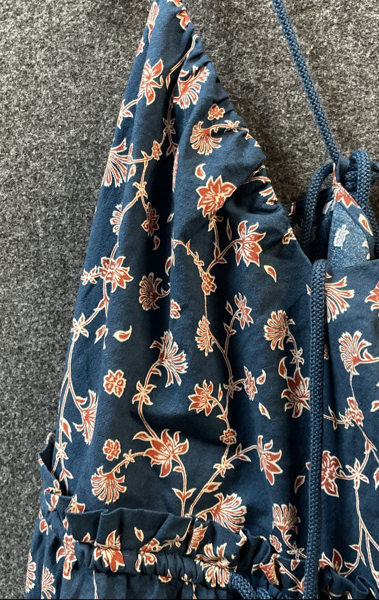 Future Collective Women's Dark Teal Floral Tiered Halter Midi Dress NWT Sz XXL
