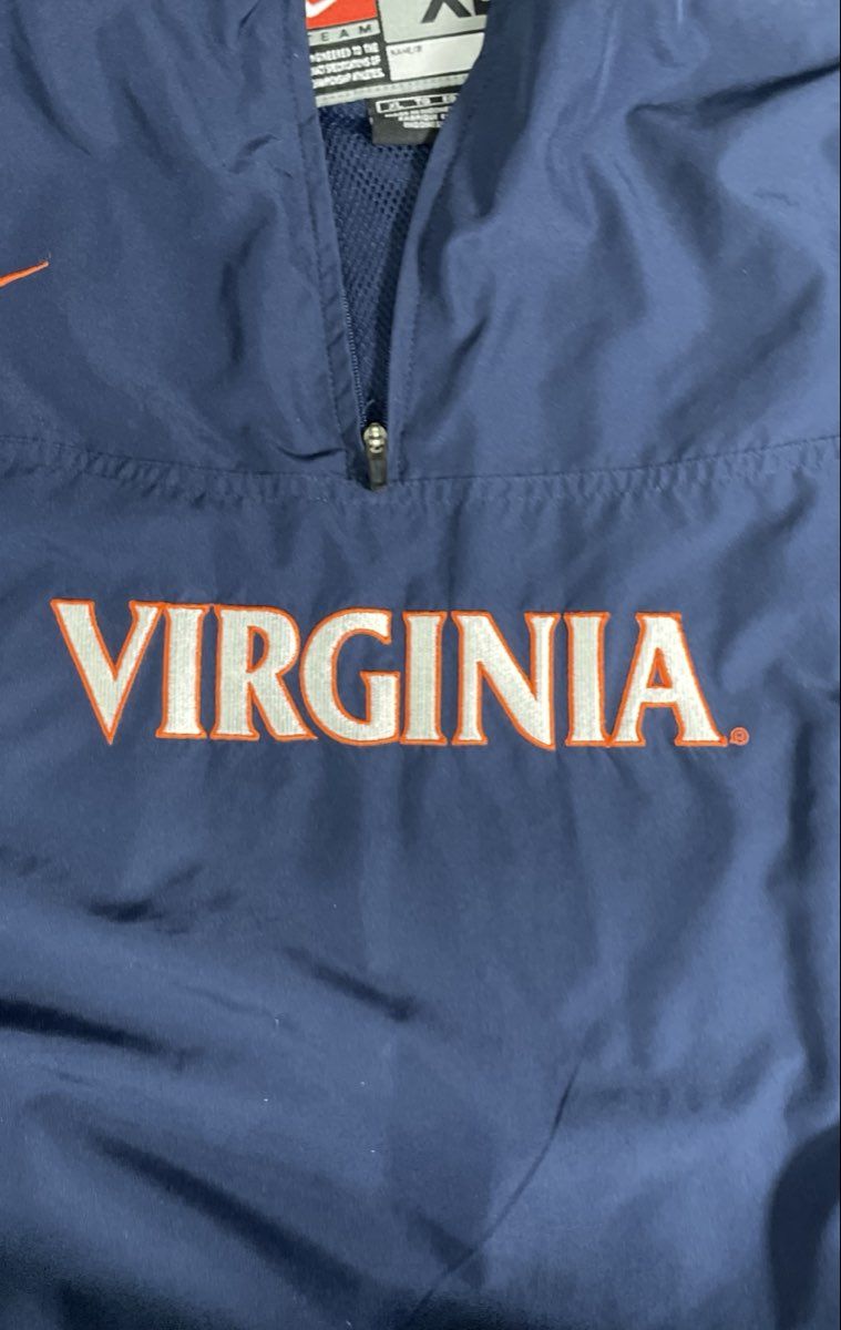 Nike Men's Vintage Y2K UVA Virginia Cavaliers Quarter-Zip Windbreaker Navy XL